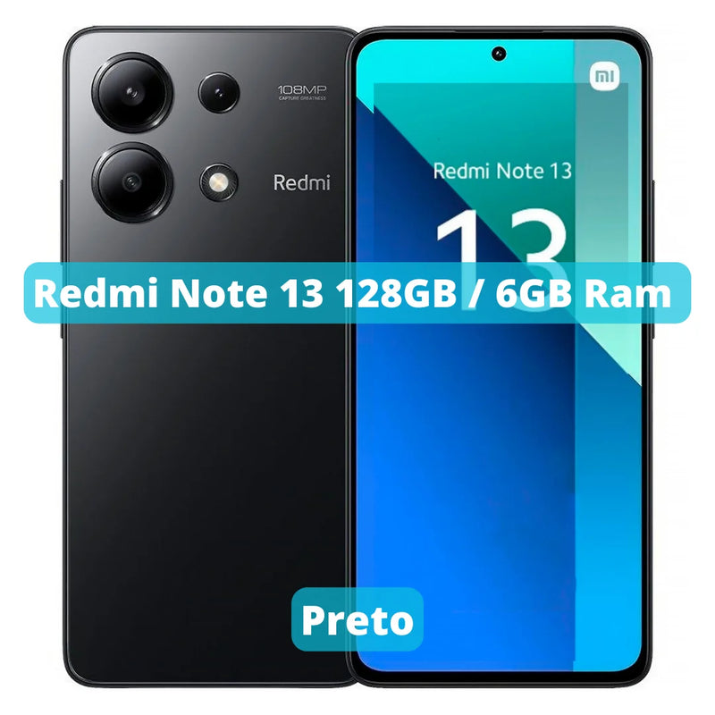 Xiaomi Redmi Note 13 Versão Global | Smartphone 4G, ROM Global, Câmera 108MP