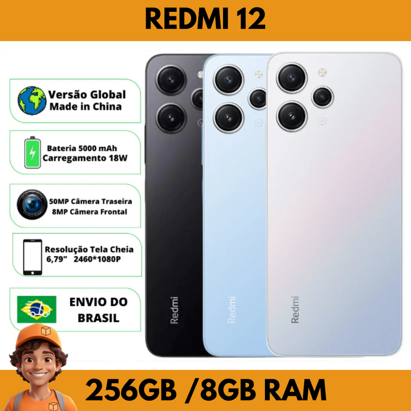 Xiaomi Redmi 12 256GB ROM 8GB RAM Versão Global | 18MP